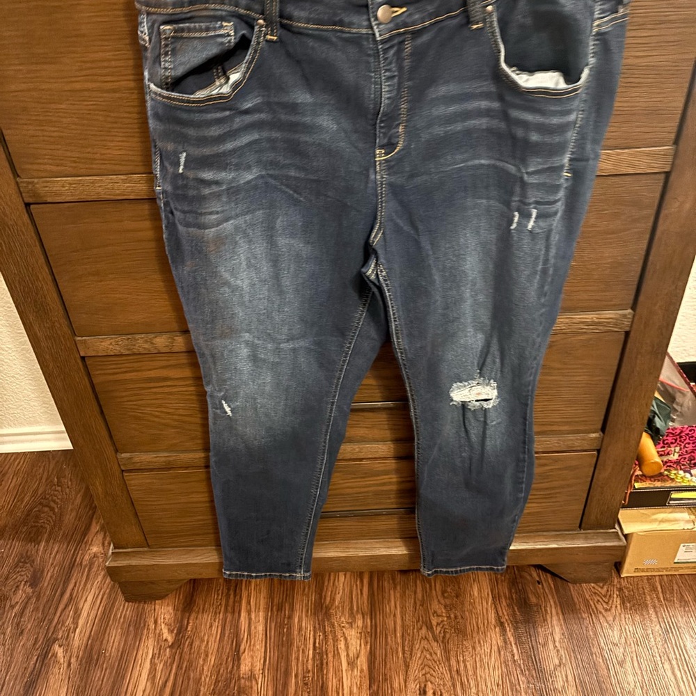 Distressed Dark Wash Jeans
